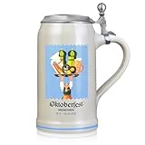 Zum Franziskaner offizieller Oktoberfest Krug 2025 der Stadt München - Sammlerstück - Bierkrug Maßkrug Oktoberfest Krug Geschenk Souvenirs Original - Limitiert (mit Zindeckel)