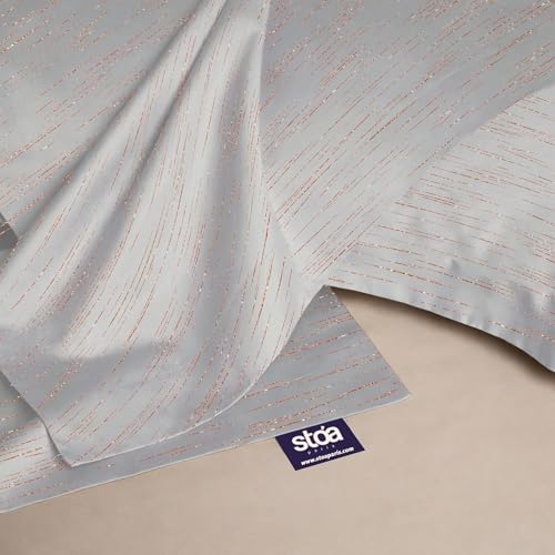 Image of Stoa Paris 350TC Luxstre Cotton Super King Printed Bedding Set for King & Double Size Beds with 2 Pillow Covers, 274 x 274cm Bedsheet, All-Season Comfort, Breathable, Home Decor, Panache 2.0 - White