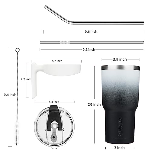 Image of BJPKPK 30 oz Tumbler with Handle & Straw, Insulated Stainless Steel Mug