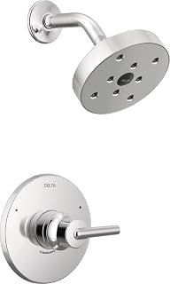 Faucet Trinsic 14 Series Single-Function Shower Trim Kit with Single-Spray H2Okinetic Shower Head, Chrome T14259 (Valve Not Included)