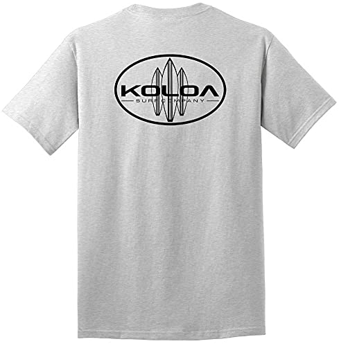 Joe's USA Koloa Surf Classic Oval Surfboards Heavy Cotton T-Shirt-XL-Ash/b