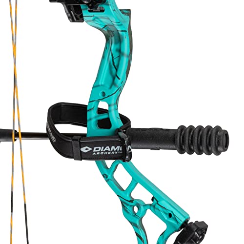 Diamond Archery Infinite 305 Adjustable Fully Accessorized Hunting Compound Bow - 7-70 Lbs Draw Weight, 19"-31" Draw Length, 305 Fps, Right Hand, Teal Country Root #TOP4