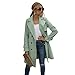 Carolilly Damen Trenchcoat Lange Windjacke lässige langärmelige Jacke Revers Windjacke mit Gürtel zweireihig Frühling und Herbst Damen lässige Modejacke (Grün, XL)