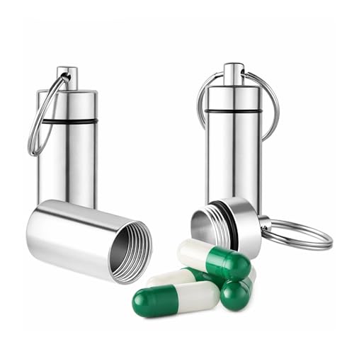 Caixa de comprimidos de alumínio à prova d'água, 3 peças, estojo de armazenamento de comprimidos de bolso, suporte de remédios, estojo para tablet, recipiente para tablet para viagens ao ar livre