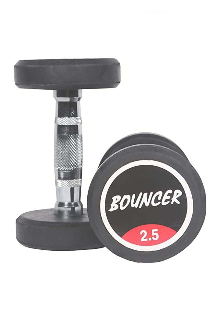Gyming World™ Pair of (2.5 X 2 = 5 Kg), Rubber Coated Round Bouncer Dumbbell, Ideal for Home & Gym Exercise, Workout for Men & Women, Steel Iron Rubber Encased, Black (B09L51Y476) Amazon Price History, Amazon Price Tracker