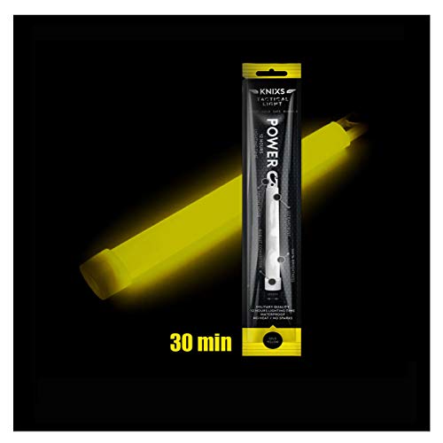 10er Set - Power-Knicklicht/Leuchtstab Tactical Light im Militär-Standard - gelb leuchtend (6" / 15cm) - einzeln verpackt - 30 Minuten Leuchtdauer = sehr hell leuchtend