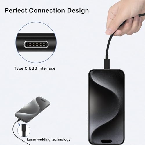 60W USB C Charger Block, Super Fast Charger Android 10ft C to C Cable Cord Long,Type C Laptop Charging Power Adapter for Samsung Galaxy S26 S25 S24 S23 S22 S21 Ultra/MacBook Pro/iPhone 18 17 16 15 Pro — view 3