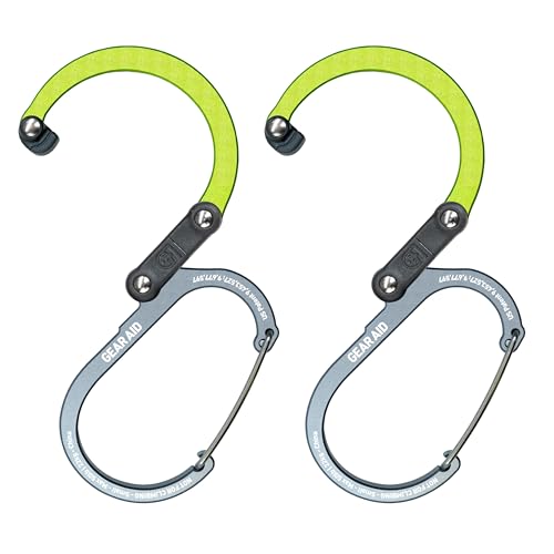 Image of GEAR AID HEROCLIP (Small) Carabiner Gear Clip and Hook, for Hanging Bags, Purses, Lanterns, Strollers, Tools, Helmets, Water Bottles, and More