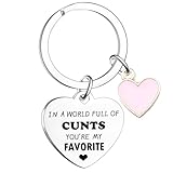 Gajfdns Funny Gifts for Girlfriend Keychain Wife Funny Gag Gifts for Girlfriend In A World Full Of Cunts Gifts Key