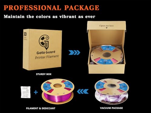 Image of Goto Guard Silk PLA 3D Printer Filament, Dual Color Filament Black-Red 3D Printing Filament, Coextrusion Color Change PLA Filament 1.75mm + /-0.02, 1KG /2.2lb