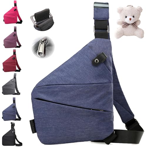 Gipfelfreund Anti Diebstahl Tasche Gipfelfreund Tasche Tasche Diebstahlsicher Gipfelfreund Anti Diebstahl Umhängetasche Damen Herren (Blau Linke)
