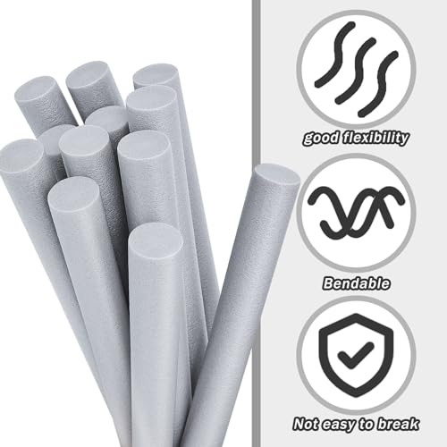 Image of Leyndo 12 Pcs 2 inch x 25.4 inch Long Backer Rod Closed Cell Caulking Filler Rope Concrete Crack Filler Expansion Joint Strips Caulk Saver Foam for Joints Crack Filling(Gray)