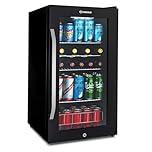 Subcold Ace90 LED Touch Control Beer Fridge With Glass Door | Premium Drinks & Wine Fridge | Black Alu Handle, Auto Defrost, Lockable | 91 Cans | Ideal for Home Bar Undercounter