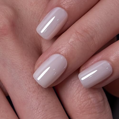Image of CurvLife Soft Gel Square Milky White Press-On Nails Short, Reusable Fake Nails with Glue & Adhesive Tabs, 30PCS Salon-Quality Stick-On Nails for At-Home Manicure (Urban Frost)