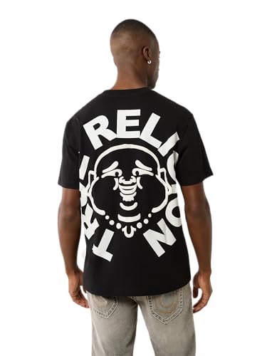 T-shirt True Religion homme noir XL avec imprimé Bouddha vêtement été décontracté