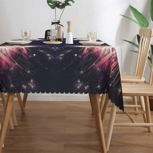 Nappe rectangulaire en tissu feu d'artifice pour buffets et fêtes