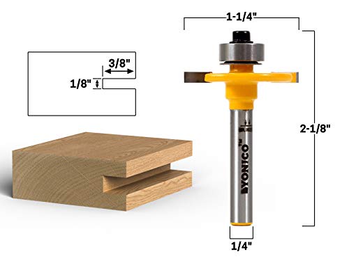 Yonico 14081Q Slot Cutter Router Bit 1/8-Inch Height X 3/8-Inch Depth 1/4-Inch Shank 14081Q thumb #1