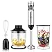 YISSVIC 1000W Stabmixer 4 in 1 Pürierstab elektrischer Stab mixer 9 Geschwindigkeiten mit 700ml Messbecher 500ml Zerkleinerer Schwarz