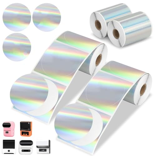 ���M���x�� Phomemo�Ή� M220 M200 M221 M110 ���x���V�[�� �ی^ �z���O���� �h�� �X�e�b�J�[ 50mm �S���V�[�� PVC ���� ���� ���i���x�� DIY�p �V���o�[ (2���[��)