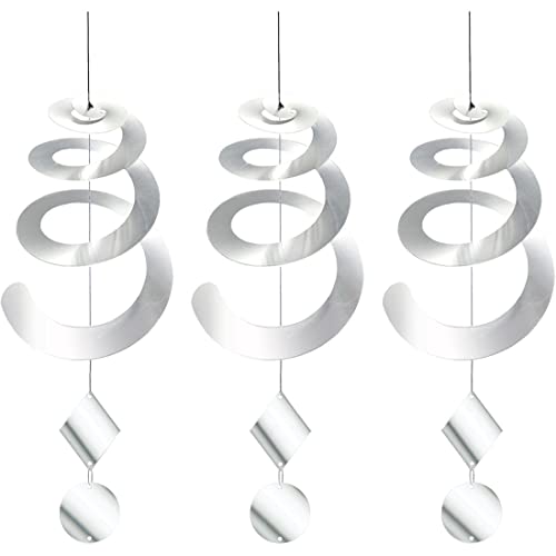 Chephon Bird Spiral Spinner Reflectors With Reflective Scare Discs - Decorative Bird Scare Device To Keep Birds Away Like Woodpeckers, Pigeons And Geese - 3 Pack With Free Hooks #TOP10