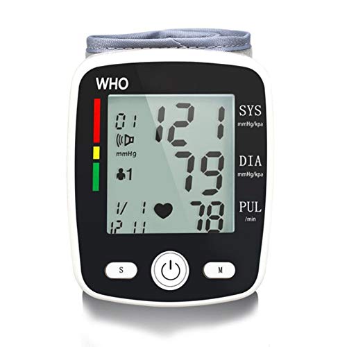USB Charging Wrist Blood Pressure Monitor Digital Automatic Measure Blood Pressure with Large LCD Display,White,6.5X8x3cm