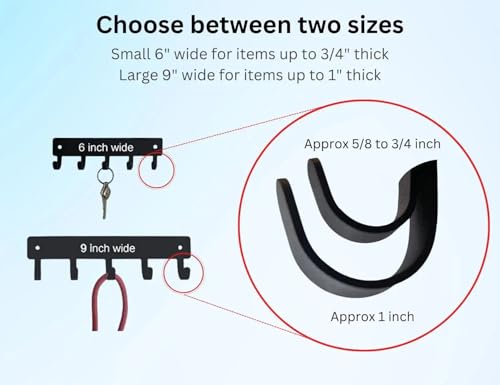 Poodle Natural Cut Key Holder Dog Leash Hanger for Wall - Large 9 inch Wide with 5 Hooks - Made in USA - Image 4