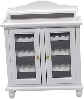 COHEALI Móveis Em Miniatura Móveis Para Casa De Bonecas Em Miniatura Mini Ornamento De Casa Modelo De Móveis Para Mini Casa Mini Armário De Madeira Casa De Madeira Branca Enfeites