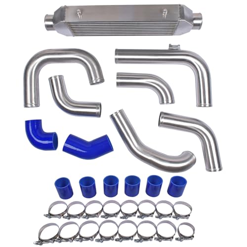 NSGMXT Kit d’intercooler Kit FMIC de Refroidisseur d'air de Support Avant en Aluminium compatible avec Le-on Bo-ra Go-lf MK4 A3 8L 1J2 1J6 1.9TDI FWD AWD...