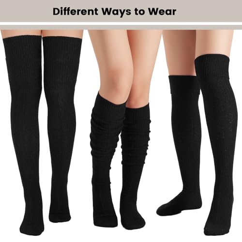 Pleneal Womens Thigh High Socks Over Knee High Socks Long Warm Boot Stockings Leg Warmers3