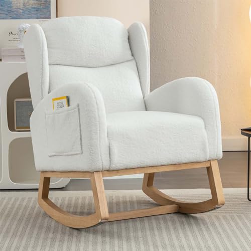Antetek Nursery Rocking Glider Chair with High Backrest