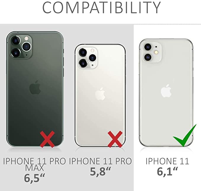 Image of M7 Back Cover Compatible with iPhone 11 Flexible Slim Leather Case for iPhone 11 (Blue)