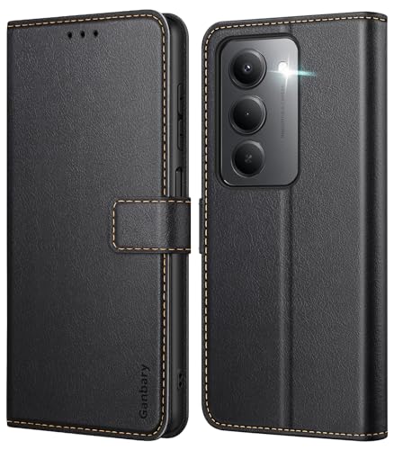 Ganbary Funda Compatible con Xiaomi Redmi 15 4G/ 5G, Funda Tapa Libro Movil PU Cuero Funda para Xiaomi Redmi 15 4G/ 5G [Protección Completa] [Ranura Tarjeta][Función Soporte], Negro
