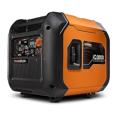 Generac 7127 iQ3500 3,500-Watt Gas-Powered Portable Inverter Generator - Durable, Lightweight Design - Speed Selection for Quiet Performance or Maximum Power - CARB Compliant - Orange/Black