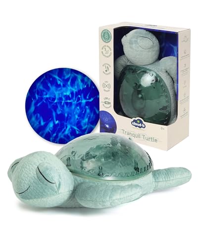 Cloud b Ocean Projector Nightlight with 2 White Noises & 2 Soothing Sounds | Adjustable Settings | Cry Sensor | Tranquil Turtle - Green (Rechargeable)