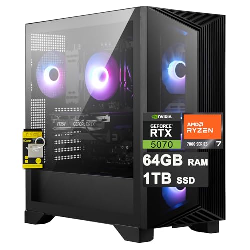 Image of msi Aegis Z2 Gaming Desktop AMD 8-core Ryzen 7 7700 64GB DDR5 1TB SSD GeForce RTX 5070 DLSS4 (Up to 988 AI Tops) 750W 80+ Gold PSU ARGB Fan CPU Air Cooling Wi-Fi6E Win11 ICP Hub