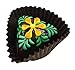 Lemon/Mango Flower Triangle Art Glass Chocolate