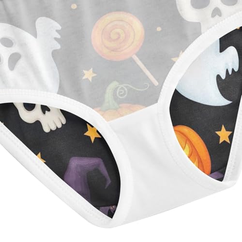 Toddler Briefs, Halloween Pumpkins Black Orange Cotton Underwear Girls, 2T–8 Years4