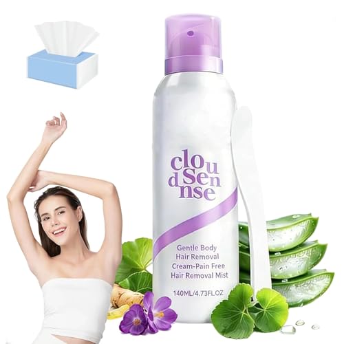 Cloud Sense Hair Removal Spray Instant Smooth Cloud Sense Hair Removal Mousse with Aloe & Hyaluronic Acid Skin-Loving Ingredients Arms Legs Chest Bikini Line Women and Men (spray)