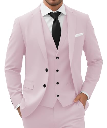 SHUZHXLZANGY Mens Suits 3 Piece Slim Fit Suits for Men Formal Business Wedding Suit Prom Dinner Party