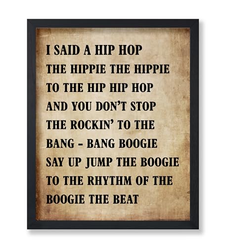 Poster Master Hip Hop Poster - Rapper's Delight Lyric Print - Hip Hop Song Art - Music Art - Gift for Him, Her, Musician - Musical Wall Decor for Home, Studio, Office - 8x10 UNFRAMED Wall Art