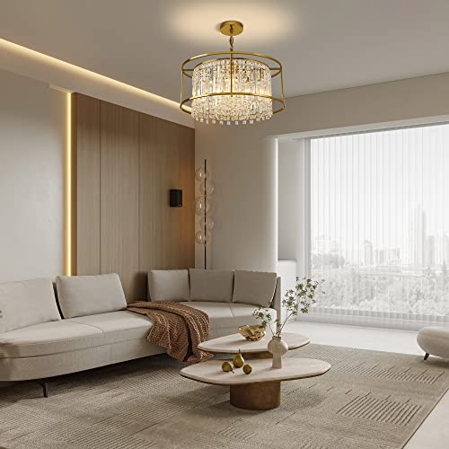 Kingtoro Gold Chandeliers For Dining Room 5-Light Black Modern Chandelier Contemporary 24 Inch Pendant Light Fixture For Kitchen Island Dining Room Living Room Flat And Inclined Ceiling #TOP7