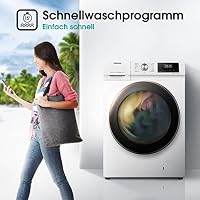 Hisense WFQA7014EVJM Waschmaschine mit Dampffunktion/ 7 kg /AquaStop/ 1400 U/min /15 Programme/ Inverter PowerDrive Motor/Edelstahltrommel/Kindersicherung/Trommelreinigung/Weiß – Ansicht 7