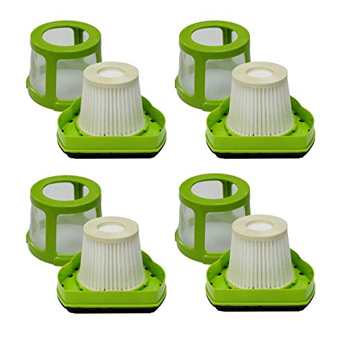PUREBURG Replacement Filters Compatible with Bissell 1782 Pet Hair Eraser Handheld Cordless Vacuum 1608653 1608654,4-Pack HEPA + Mesh Frame Filter