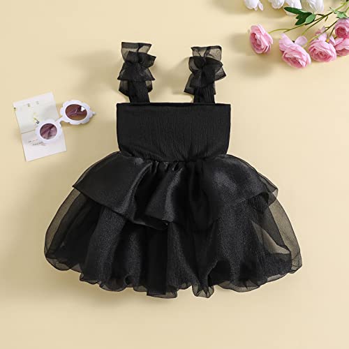 Baby Girl Birthday Dress Sleeveless Bow Slip Tulle Dress Toddler Layered A-line Sundress for Party2