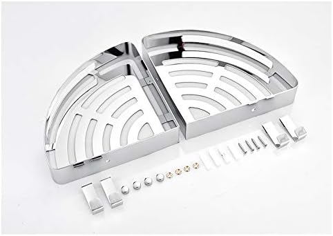 NearMoon Bathroom Shower Caddy 1  Pack, No Drill 304 Stainless Steel Shower Organizer with 2 Hooks (Corner Shelf, Chrome)