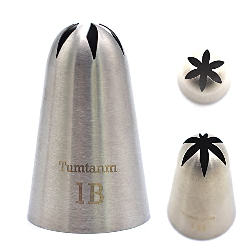 Tumtanm 1B Buse large embout à douille en forme de fleur en acier inoxydable sans couture #1B