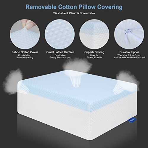 Cubic Memory Foam Pillow For Sleeping | Cuboid Side Sleeper Pillow For Shoulder Neck Pain Relief | Cooling Gel Infused Memory Foam 2 In 1 Bed Pillows For Better Sleep Temperature |Muli-Use Neck Pillow #TOP3