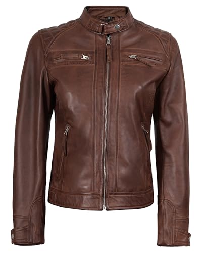Image of Women Leather Jacket - Genuine Lambskin Leather Jacket for Womens