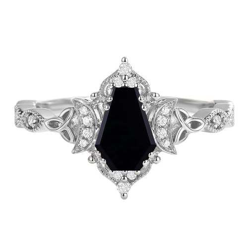 1.5 Carat Gemstone Women's Engagement Rings - Coffin Cut Gem Birthstone Ring Sterling Silver 10K 14K 18K White Yellow Rose Gold Proposal Anniversary Promise Ring for Her