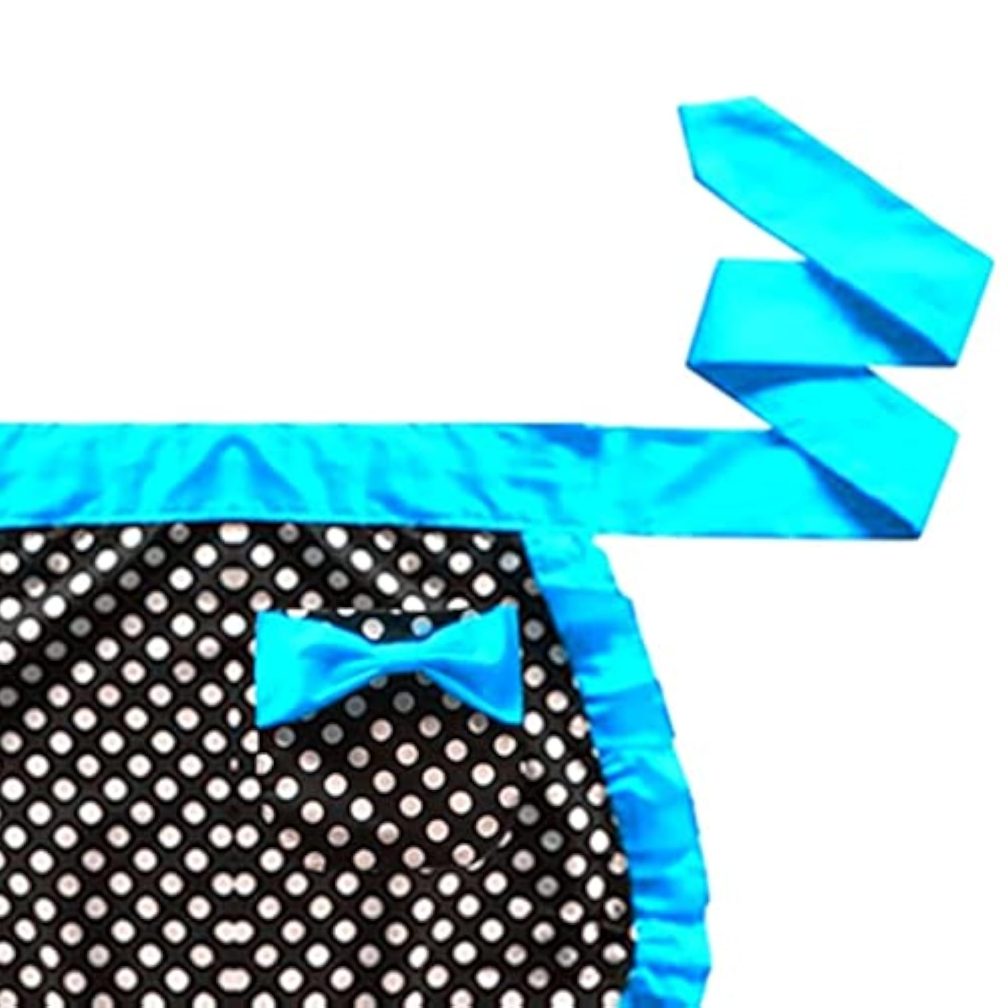 Short Cotton Waist Serving Apron with Bowknot, Blue